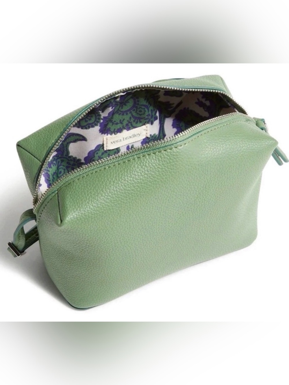 Vera Bradley Green and Purple Floral Cosmetic Pouch